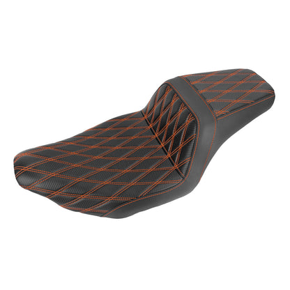 Driver Passenger Two-Up Seat Orange Stitching For Harley Touring 2024-UP | HCmotorku