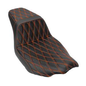 Driver Passenger Two-Up Seat Orange Stitching For Harley Touring 2024-UP | HCmotorku