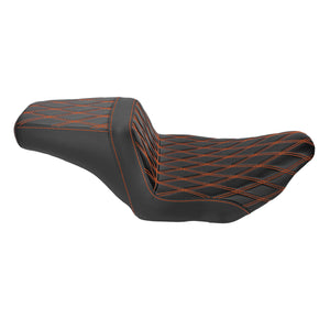 Driver Passenger Two-Up Seat Orange Stitching For Harley Touring 2024-UP | HCmotorku