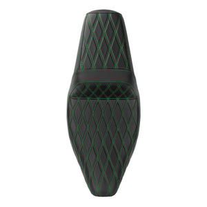 Driver Passenger Two-Up Seat Green Stitching For Harley Touring 2024-UP | HCmotorku