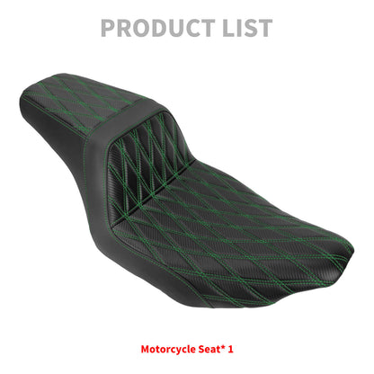 Driver Passenger Two-Up Seat Green Stitching For Harley Touring 2024-UP | HCmotorku