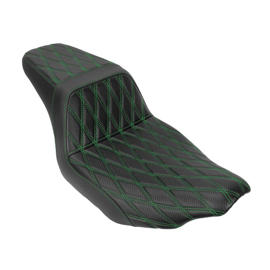 Driver Passenger Two-Up Seat Green Stitching For Harley Touring 2024-UP | HCmotorku