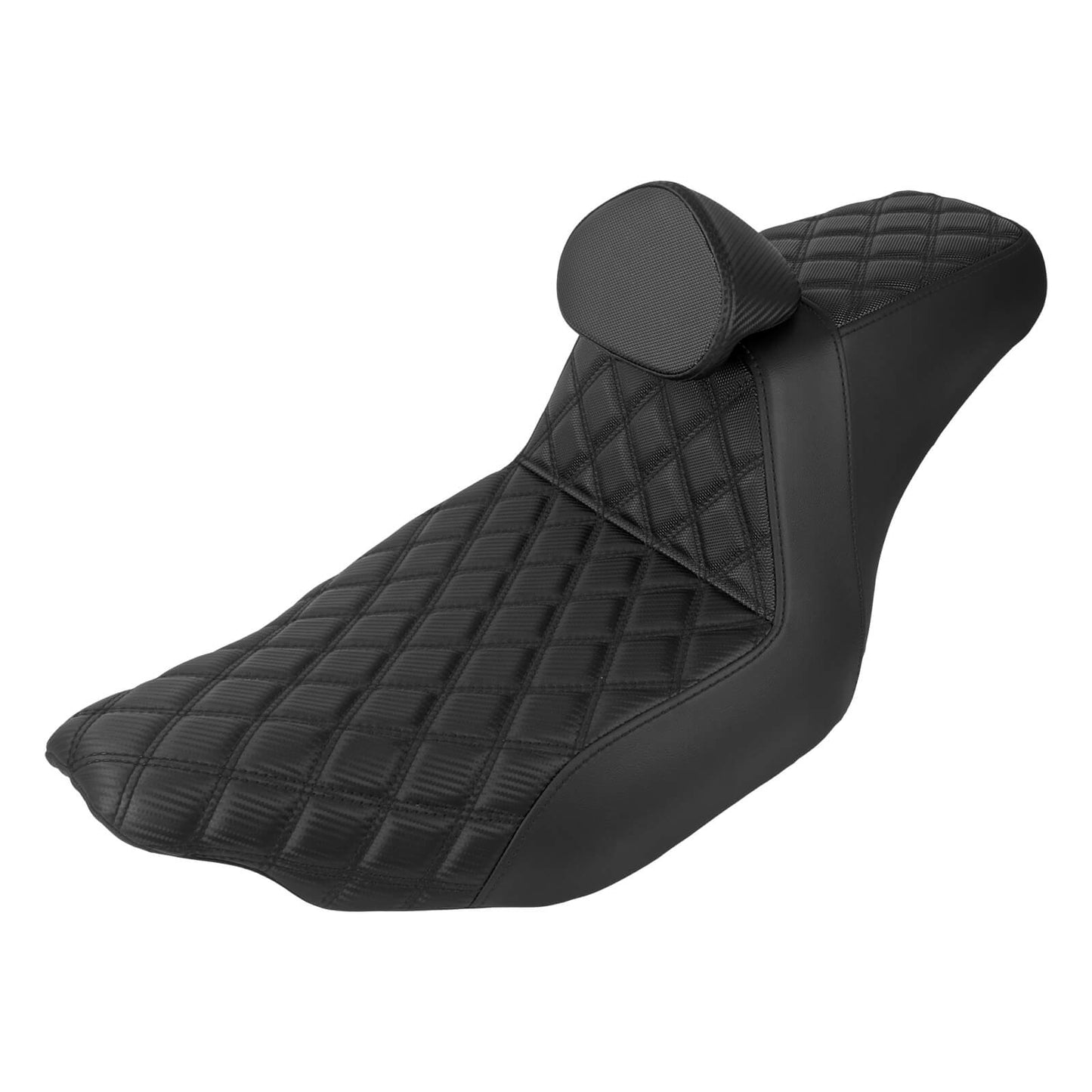 CB016607 HCmotorku Rider Passenger Seat 2-up Seat with Backrest Black Stitching for Harley Touring