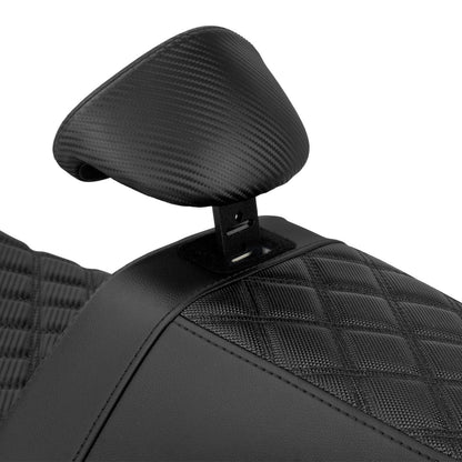 CB016607 HCmotorku Rider Passenger Seat 2-up Seat with Backrest Black Stitching for Harley Touring Detail