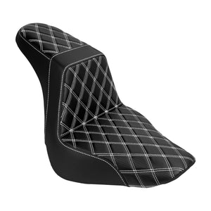 CB016902_HCmotorku_Front&Rear One-Piece Seat Two-up Seat-White Stitching for Harley Fat Boy FLSTF ‘18-’25 Breakout FXBRS ‘23-’25