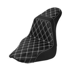 CB016902_HCmotorku_Front&Rear One-Piece Seat Two-up Seat-White Stitching for Harley Fat Boy FLSTF ‘18-’25 Breakout FXBRS ‘23-’25