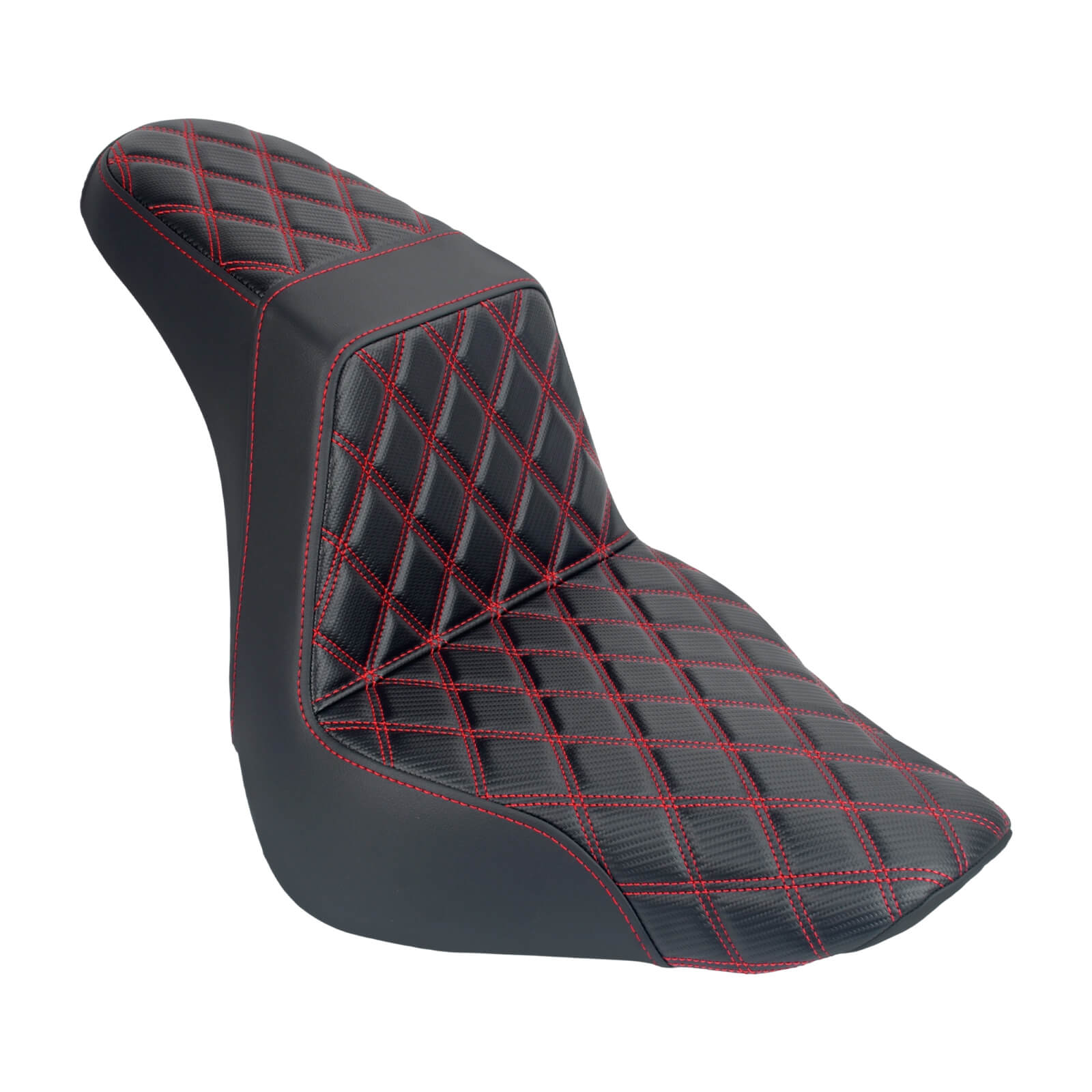 CB016903_HCmotorku_Front&Rear One-Piece Seat Two-up Seat-Red Stitching for Harley Fat Boy FLSTF ‘18-’25 Breakout FXBRS ‘23-’25