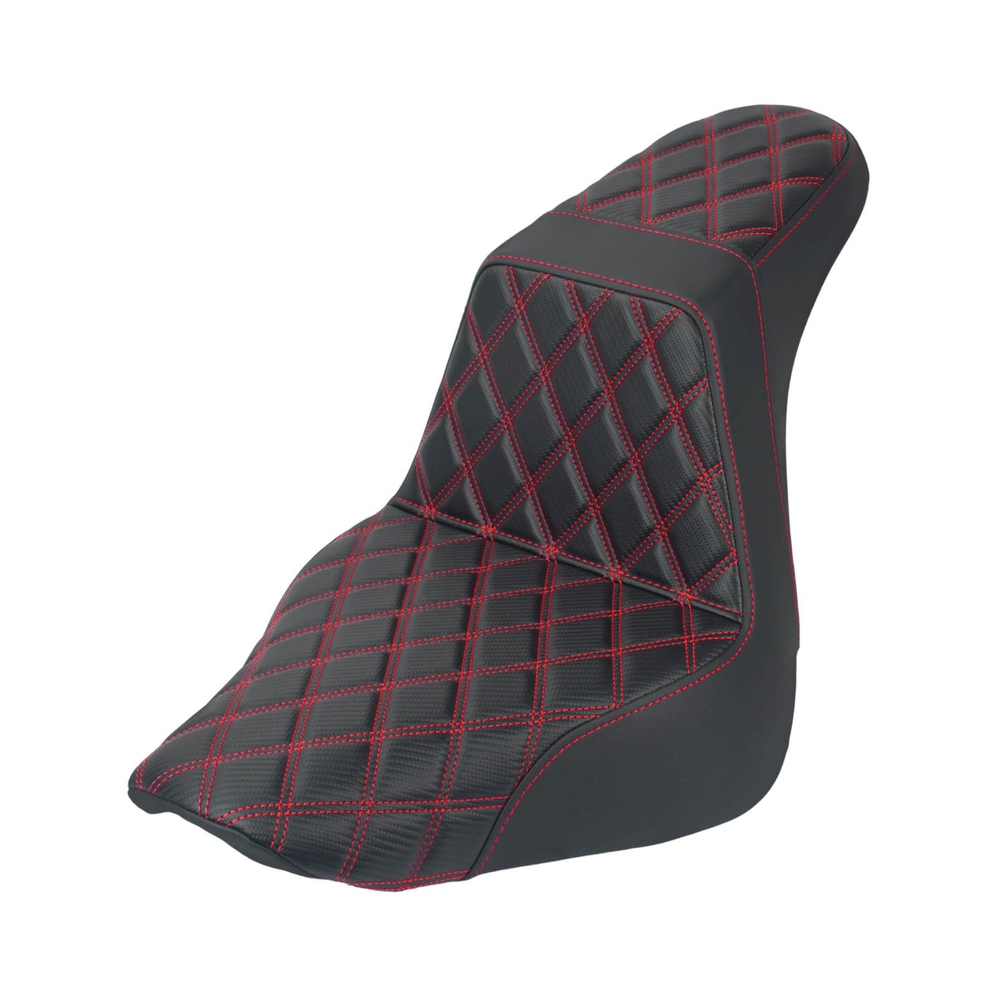 CB016903_HCmotorku_Front&Rear One-Piece Seat Two-up Seat-Red Stitching for Harley Fat Boy FLSTF ‘18-’25 Breakout FXBRS ‘23-’25