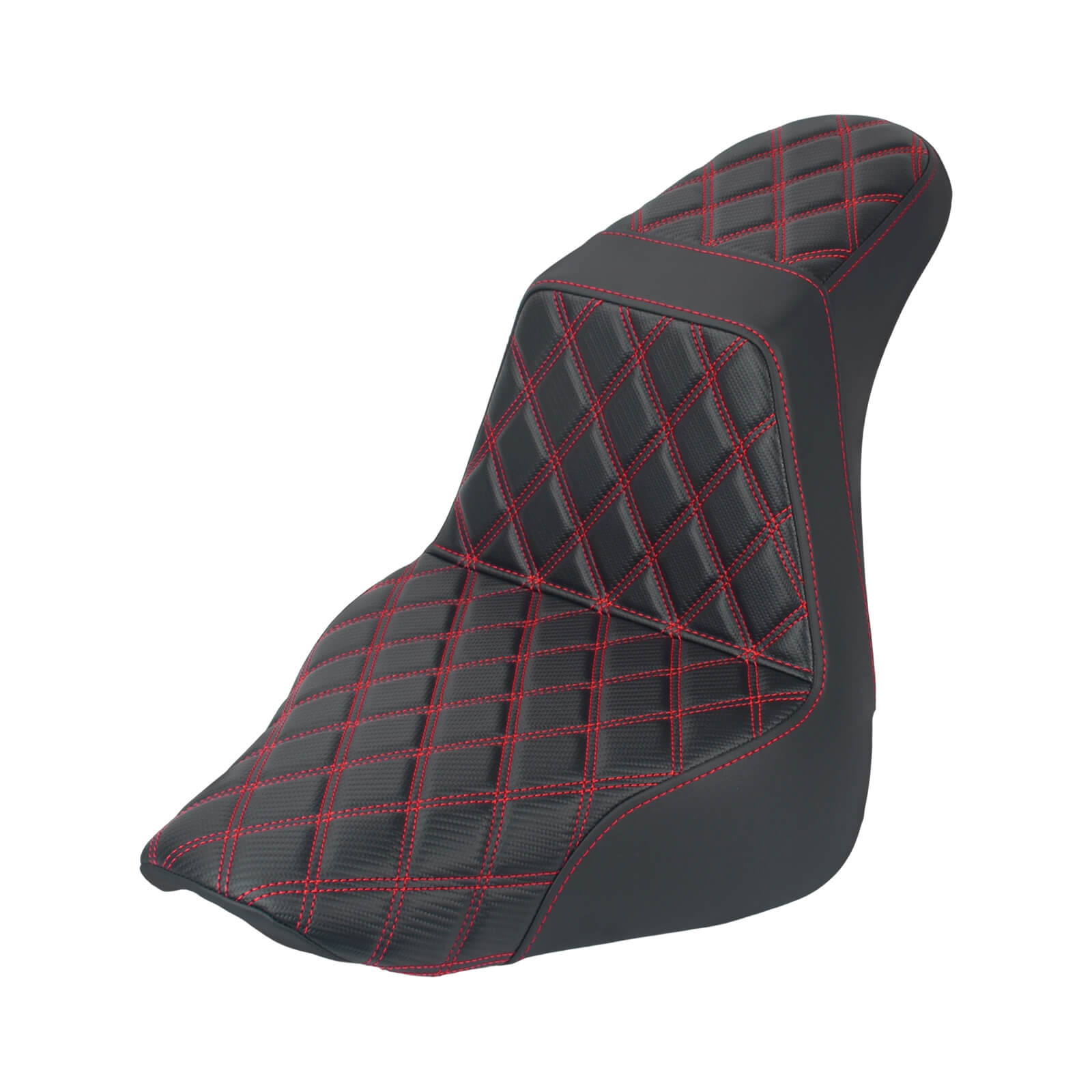 CB016903_HCmotorku_Front&Rear One-Piece Seat Two-up Seat-Red Stitching for Harley Fat Boy FLSTF ‘18-’25 Breakout FXBRS ‘23-’25