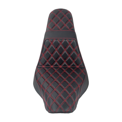 CB016903_HCmotorku_Front&Rear One-Piece Seat Two-up Seat-Red Stitching for Harley Fat Boy FLSTF ‘18-’25 Breakout FXBRS ‘23-’25 