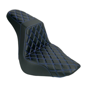 CB016904_HCmotorku_Front&Rear One-Piece Seat Two-up Seat-Blue Stitching for Harley Fat Boy FLSTF ‘18-’25 Breakout FXBRS ‘23-’25