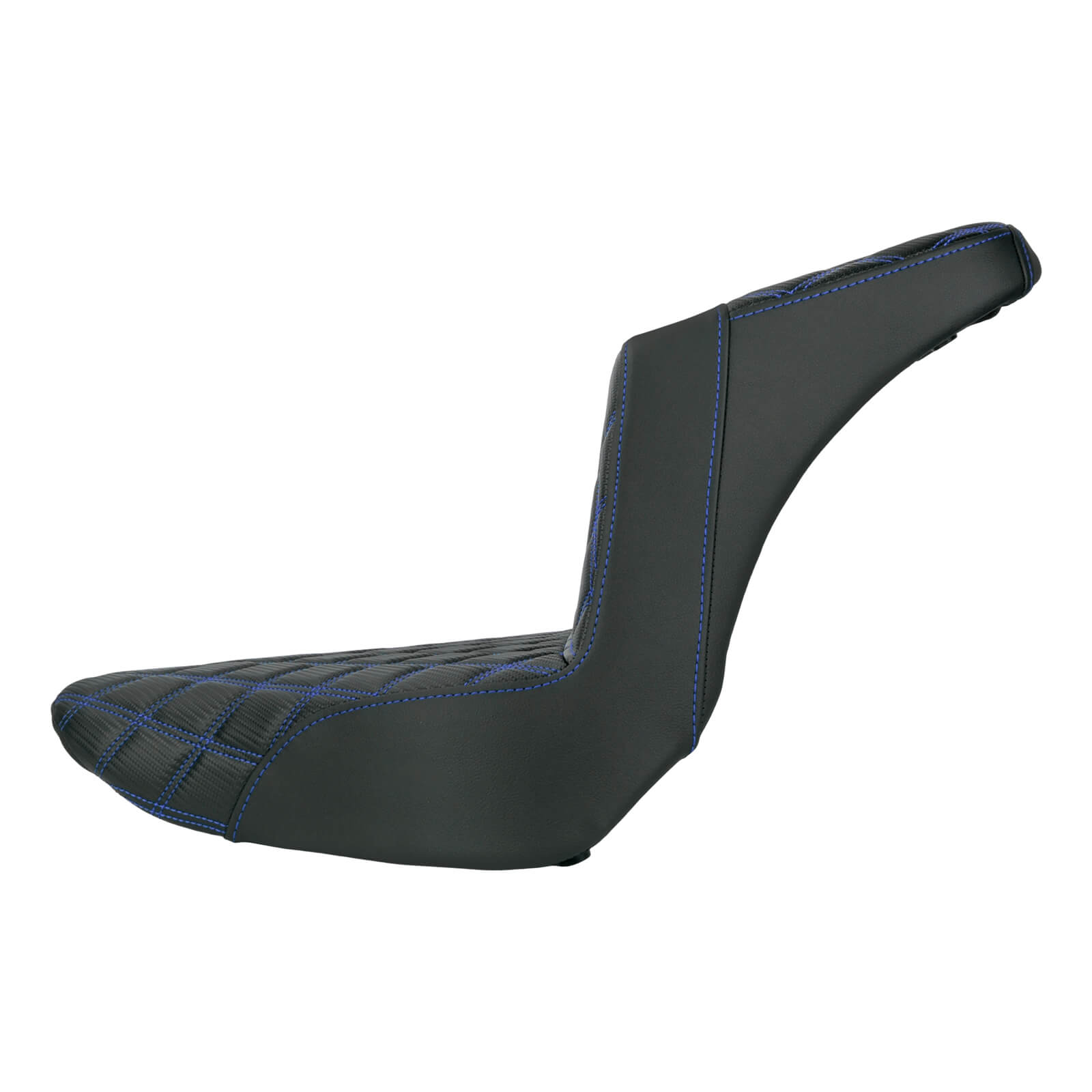 CB016904_HCmotorku_Front&Rear One-Piece Seat Two-up Seat-Blue Stitching for Harley Fat Boy FLSTF ‘18-’25 Breakout FXBRS ‘23-’25