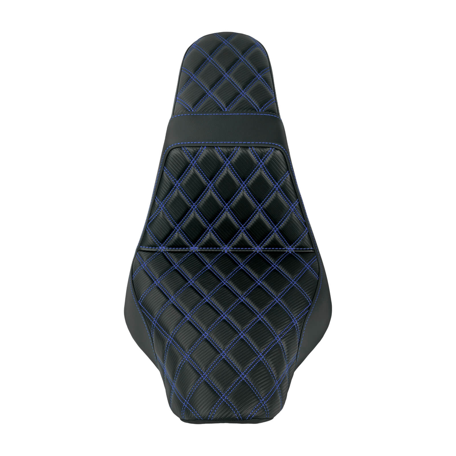 CB016904_HCmotorku_Front&Rear One-Piece Seat Two-up Seat-Blue Stitching for Harley Fat Boy FLSTF ‘18-’25 Breakout FXBRS ‘23-’25