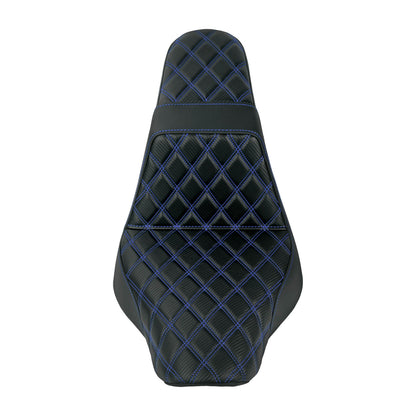 CB016904_HCmotorku_Front&Rear One-Piece Seat Two-up Seat-Blue Stitching for Harley Fat Boy FLSTF ‘18-’25 Breakout FXBRS ‘23-’25