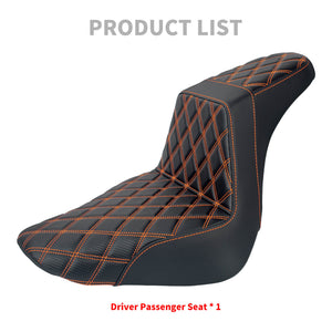 CB016905_HCmotorku_Front&Rear One-Piece Seat Two-up Seat-Orange Stitching for Harley Fat Boy FLSTF ‘18-’25 Breakout FXBRS ‘23-’25 Product List