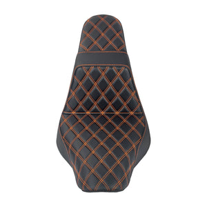 CB016905_HCmotorku_Front&Rear One-Piece Seat Two-up Seat-Orange Stitching for Harley Fat Boy FLSTF ‘18-’25 Breakout FXBRS ‘23-’25 Top