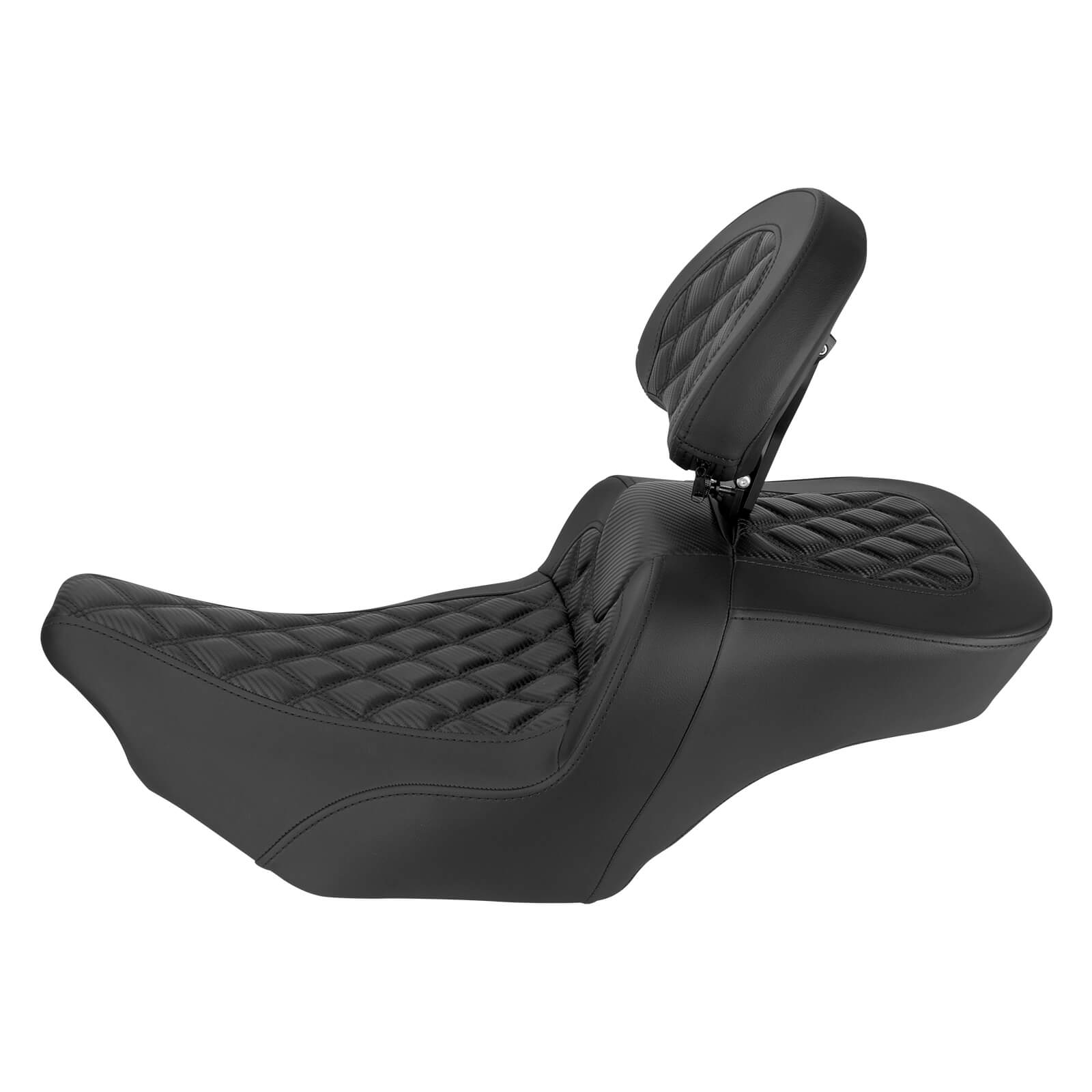 CB017101_HCmotorku_Two-up Seat W/Backrest Black Stitching for Harley Touring ‘23.5-Up