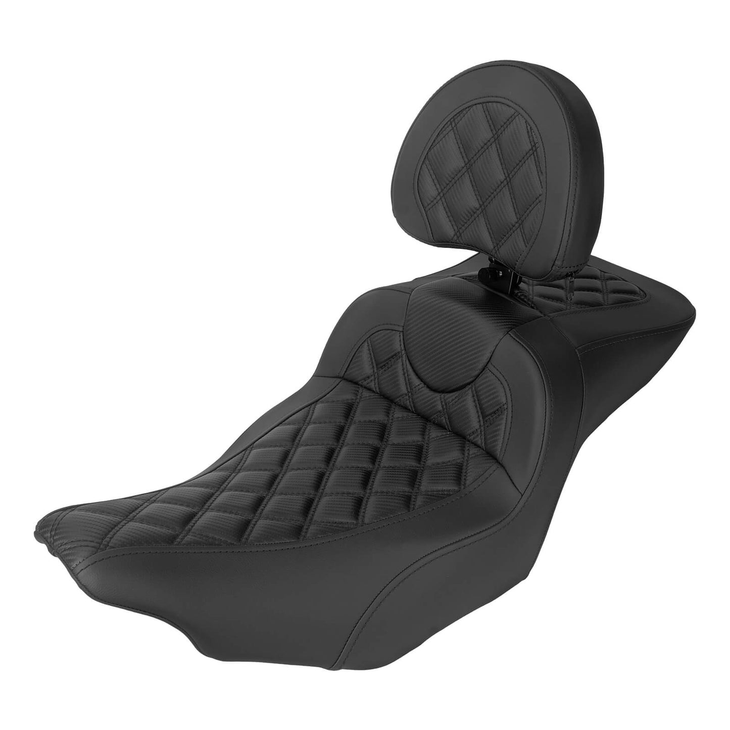 CB017101_HCmotorku_Two-up Seat W/Backrest Black Stitching for Harley Touring ‘23.5-Up