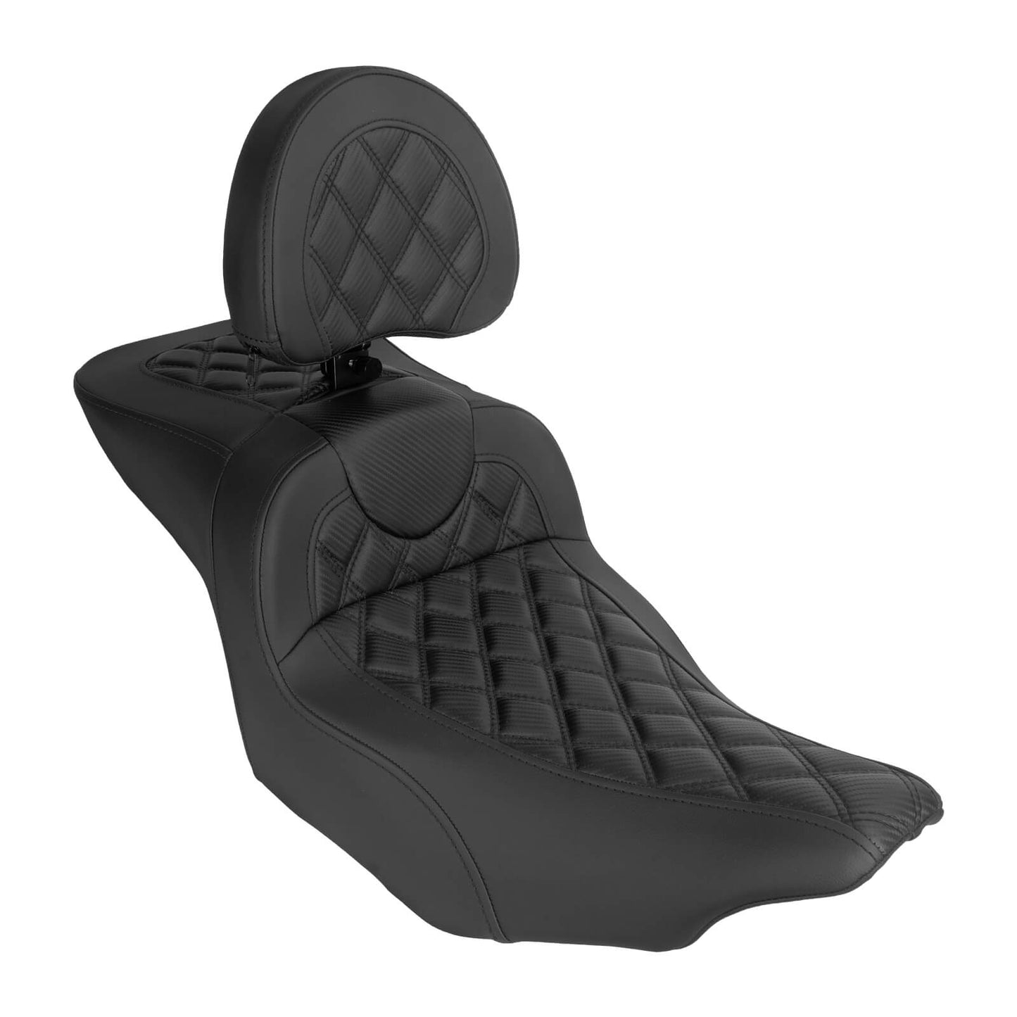 CB017101_HCmotorku_Two-up Seat W/Backrest Black Stitching for Harley Touring ‘23.5-Up