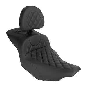 CB017101_HCmotorku_Two-up Seat W/Backrest Black Stitching for Harley Touring ‘23.5-Up