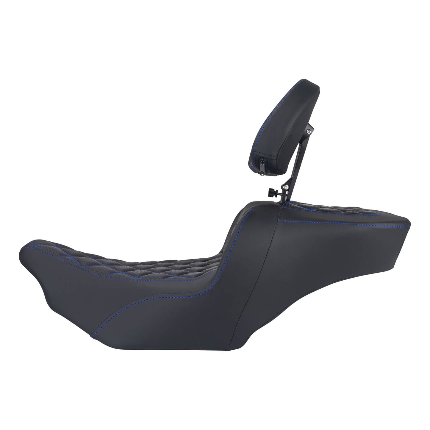 CB017104_HCmotorku_Front&Rear Two-up Seat W/Backrest Blue Stitching for Harley Touring ‘23.5-Up