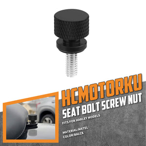 CB017301 HCmotorku Black Motorcycle Seat Bolt Screw Nut for Harley Sportster Dyna Softail Touring ‘97-Later Road Glide Electra Glide XL883 Fat Boy Deluxe