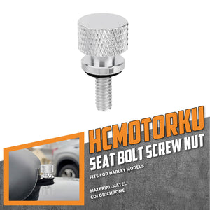 CB017302 HCmotorku Chrome Motorcycle Seat Bolt Screw Nut for Harley Sportster Dyna Softail Touring ‘97-Later Road Glide Electra Glide XL883 Fat Boy Deluxe Detail