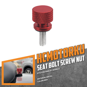 CB017303 HCmotorku Red Motorcycle Seat Bolt Screw Nut for Harley Sportster Dyna Softail Touring ‘97-Later Road Glide Electra Glide XL883 Fat Boy Deluxe Detail
