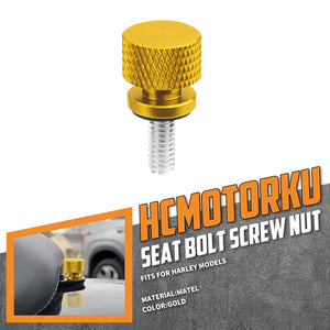 CB017304 HCmotorku Yellow Motorcycle Seat Bolt Screw Nut for Harley Sportster Dyna Softail Touring ‘97-Later Road Glide Electra Glide XL883 Fat Boy Deluxe