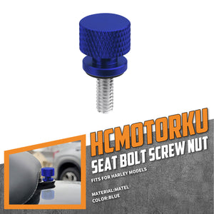 CB017305 HCmotorku Blue Motorcycle Seat Bolt Screw Nut for Harley Sportster Dyna Softail Touring ‘97-Later Road Glide Electra Glide XL883 Fat Boy Deluxe Detail