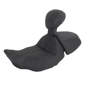 CB017401_HCmotorku_Two-up Seat W/Backrest Black Stitching for Harley Touring Street Road Glide ‘23.5-Up