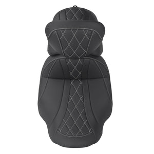 CB017402_HCmotorku_Two-up Seat W/Backrest White Stitching for Harley Touring Street Road Glide ‘23.5-Up