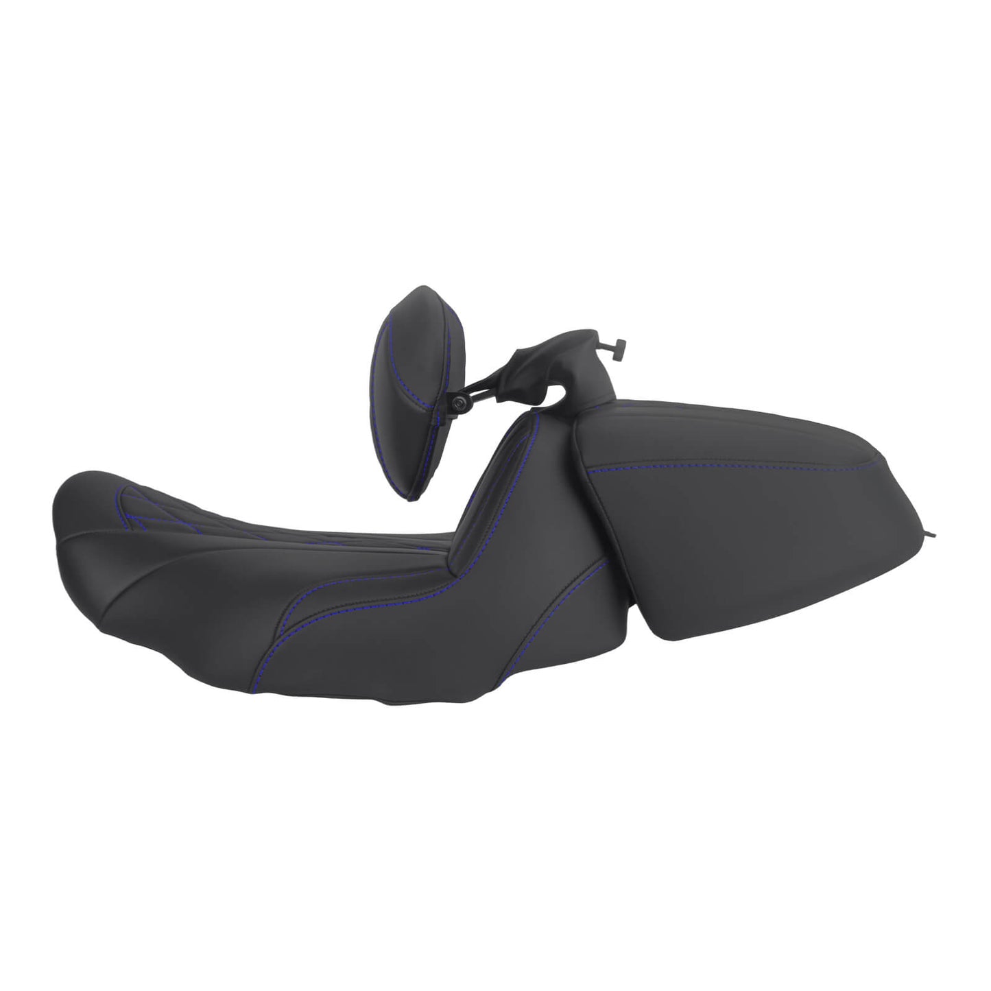 CB017404_HCmotorku_Two-up Seat W/Backrest Blue Stitching for Harley Touring Street Road Glide ‘23.5-Up