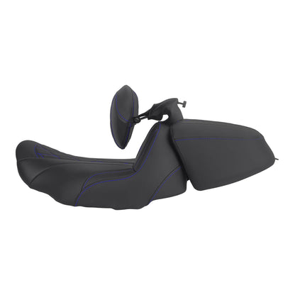 CB017404_HCmotorku_Two-up Seat W/Backrest Blue Stitching for Harley Touring Street Road Glide ‘23.5-Up