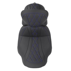 CB017404_HCmotorku_Two-up Seat W/Backrest Blue Stitching for Harley Touring Street Road Glide ‘23.5-Up