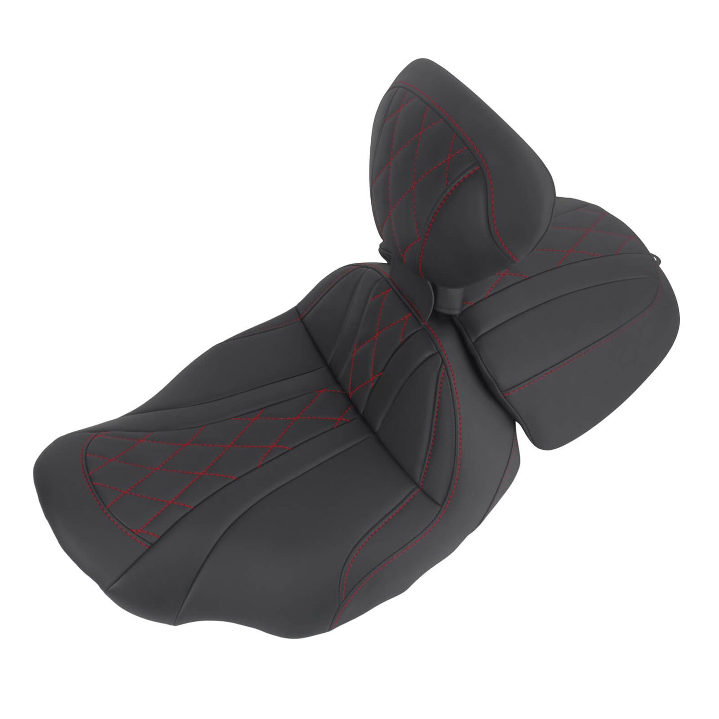 CB017403_HCmotorku_Two-up Seat W/Backrest Red Stitching for Harley Touring Street Road Glide ‘23.5-Up