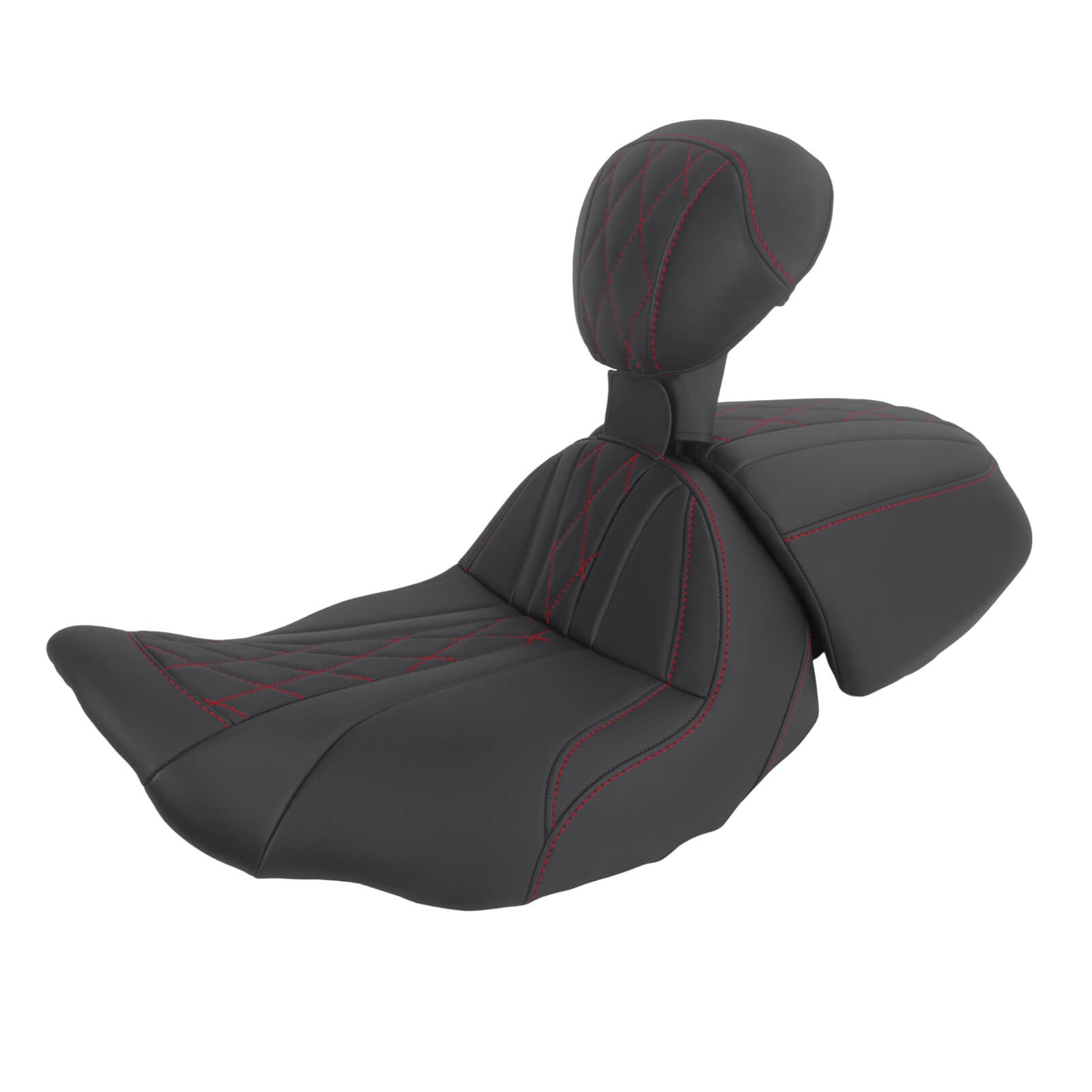 CB017403_HCmotorku_Two-up Seat W/Backrest Red Stitching for Harley Touring Street Road Glide ‘23.5-Up