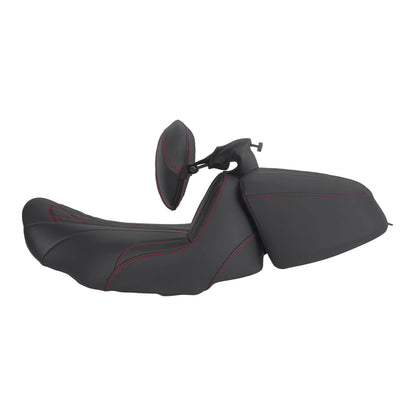 CB017403_HCmotorku_Two-up Seat W/Backrest Red Stitching for Harley Touring Street Road Glide ‘23.5-Up