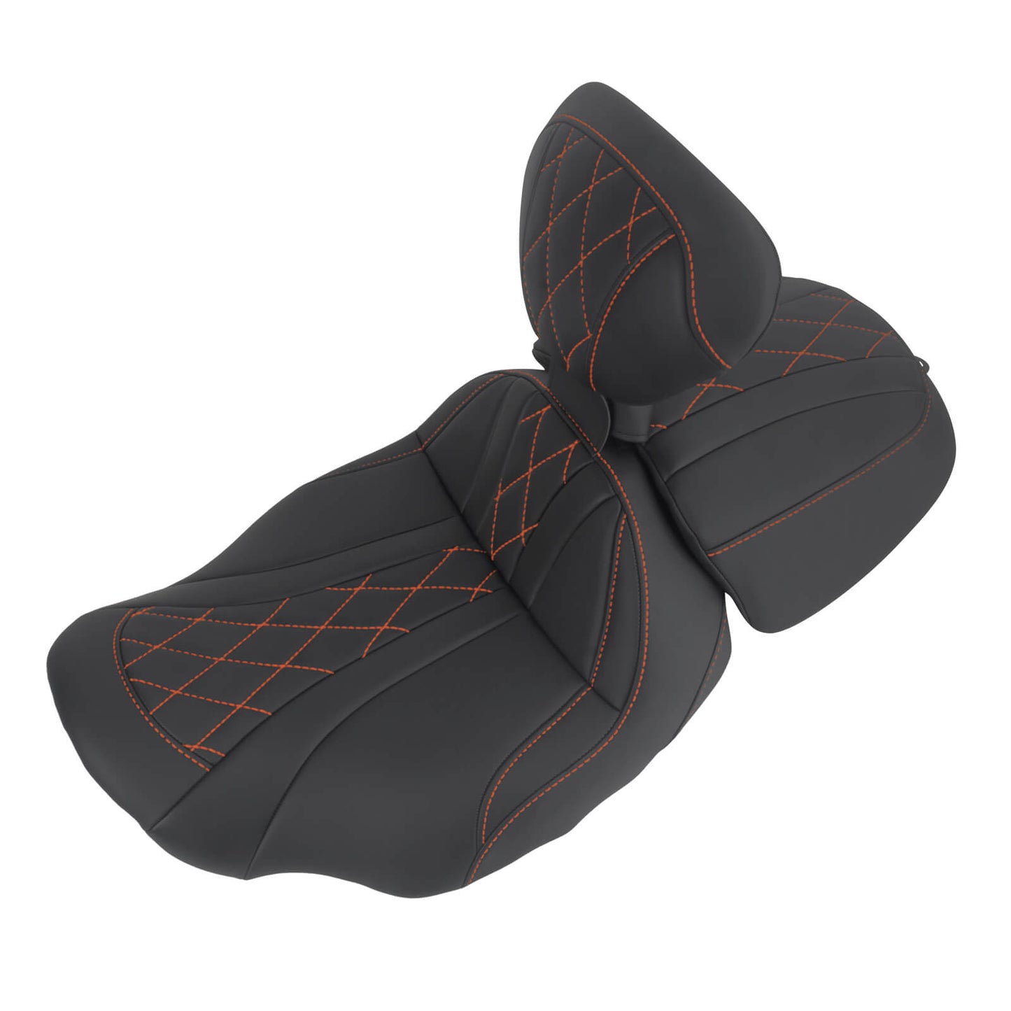 CB017405_HCmotorku_Two-up Seat W/Backrest Orange Stitching for Harley Touring Street Road Glide ‘23.5-Up