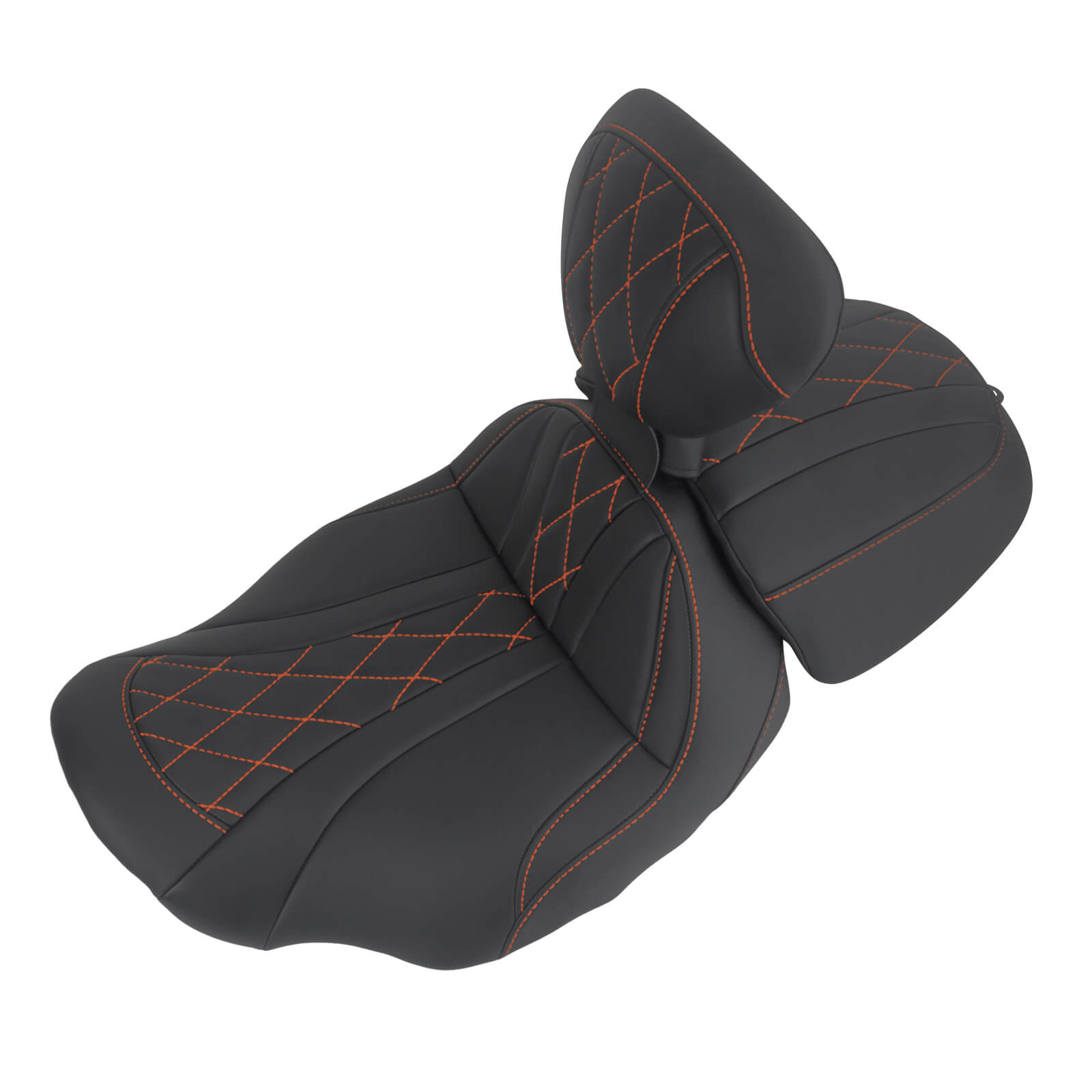 CB017405_HCmotorku_Two-up Seat W/Backrest Orange Stitching for Harley Touring Street Road Glide ‘23.5-Up