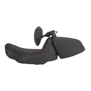 CB017405_HCmotorku_Two-up Seat W/Backrest Orange Stitching for Harley Touring Street Road Glide ‘23.5-Up