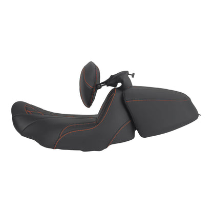 CB017405_HCmotorku_Two-up Seat W/Backrest Orange Stitching for Harley Touring Street Road Glide ‘23.5-Up