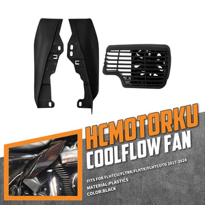CO000101_HCmotorku_Cooler Fan with Mid Frame Deflector for Harley Touring Tri Glide Electra Glide Road Glide‘17-’24