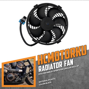 CO001001_HCmotorku_Black Plastic Radiator Cooling Fan Assembly For Harley Sportster S '22-Up