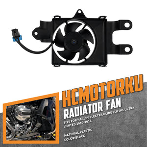 CO001101_HCmotorku_Black Plastic Radiator Cooling Fan Assembly For Harley Touring '10-'16