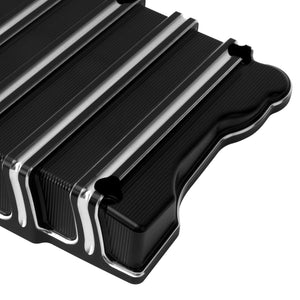 CR000601 HCmotorku Black and White CNC Cut Rocker Box Cover Fit For Harley Twin Cam Detail