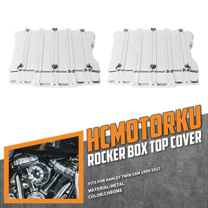 CR000602 HCmotorku Chrome CNC Cut Rocker Box Cover Fit For Harley Twin Cam