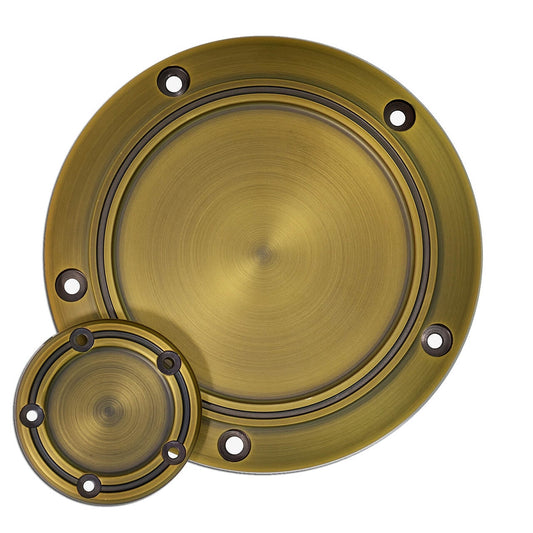 Classic Bronze Harley Derby Cover - Evo, Dyna, Softail, Touring | HCmotorku