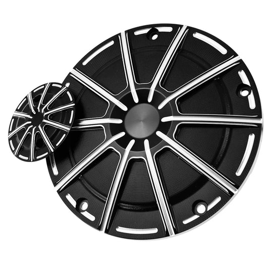 Custom Black Contrast Cut Derby & Point Cover Set for Harley Touring 2016-2025 | HCmotorku