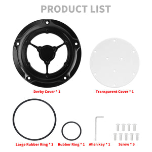 CNC Aluminum Transparent Derby Cover for Harley Softail 2018-Later | HCmotorku